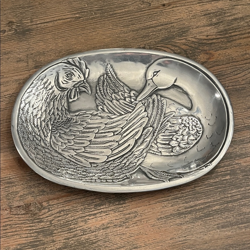 Vintage Rooster & Duck Tray